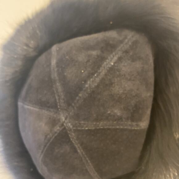 RARE VTG Mid Century Ladies Black Suede Mink/Fur Hat French Luxembourg Luxury main image 5